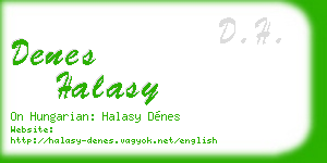denes halasy business card