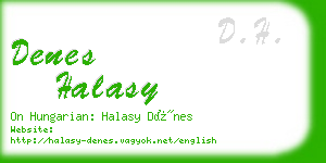 denes halasy business card